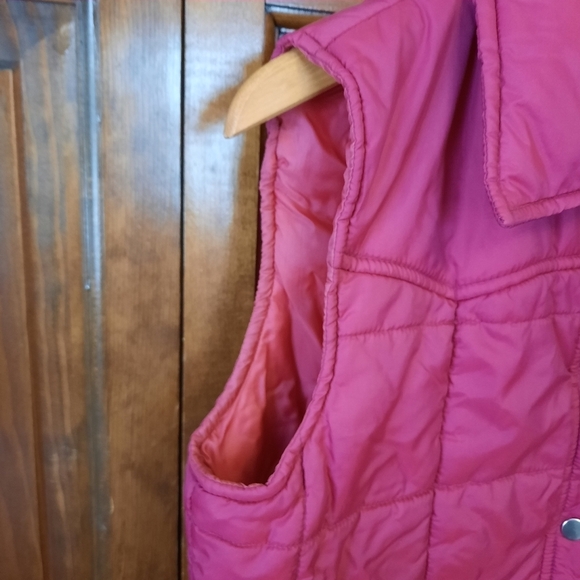 Vintage Sears red burgundy snap closure western quilted puffer vest size medium - Picture 5 of 12
